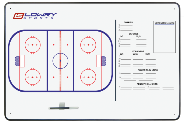 Picture of Coaches Board Hockey with Full Rink & Lineup 2 Colour PS42 24"x36" PS42